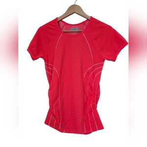 Athleta Red Orange Ruched Athletic Workout Top Women's Size Medium